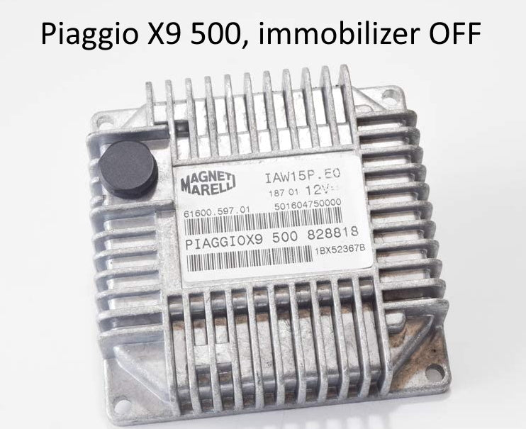 We can remove the immobilizer from the Piaggio X9 and Beverly 500cc scooters