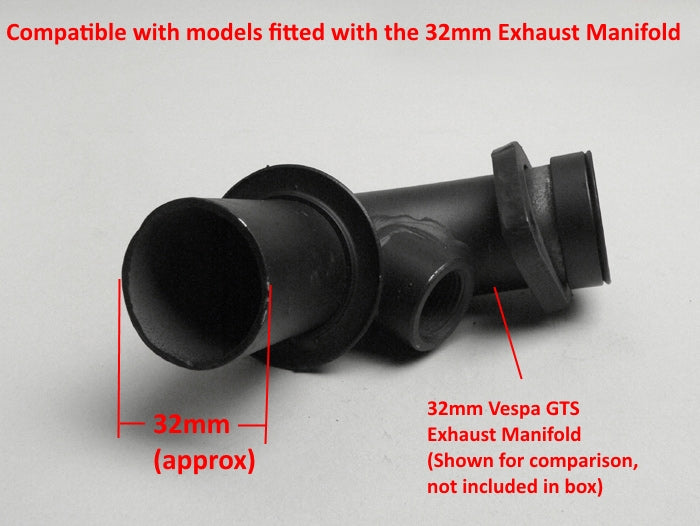 Vespa GTS Exhaust Center Pipe. Middle Connector to fit 32mm downpipe