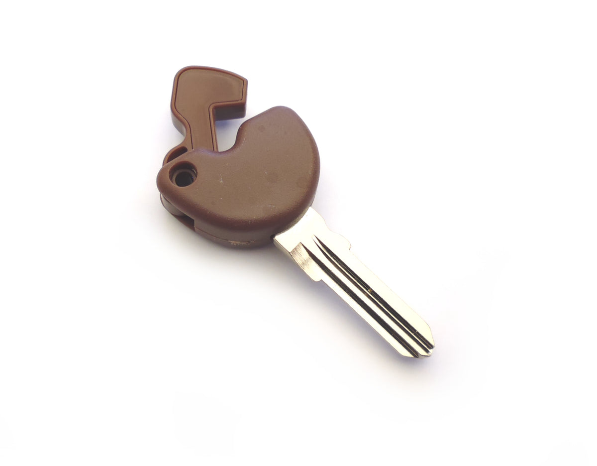Replacement Brown Master Key Blank for Vespa Scooters. Does not come with the chip