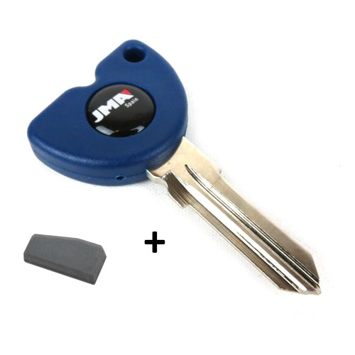 Replacement Vespa GTS / GTV Key Blank and Transponder Chip ref. 573422