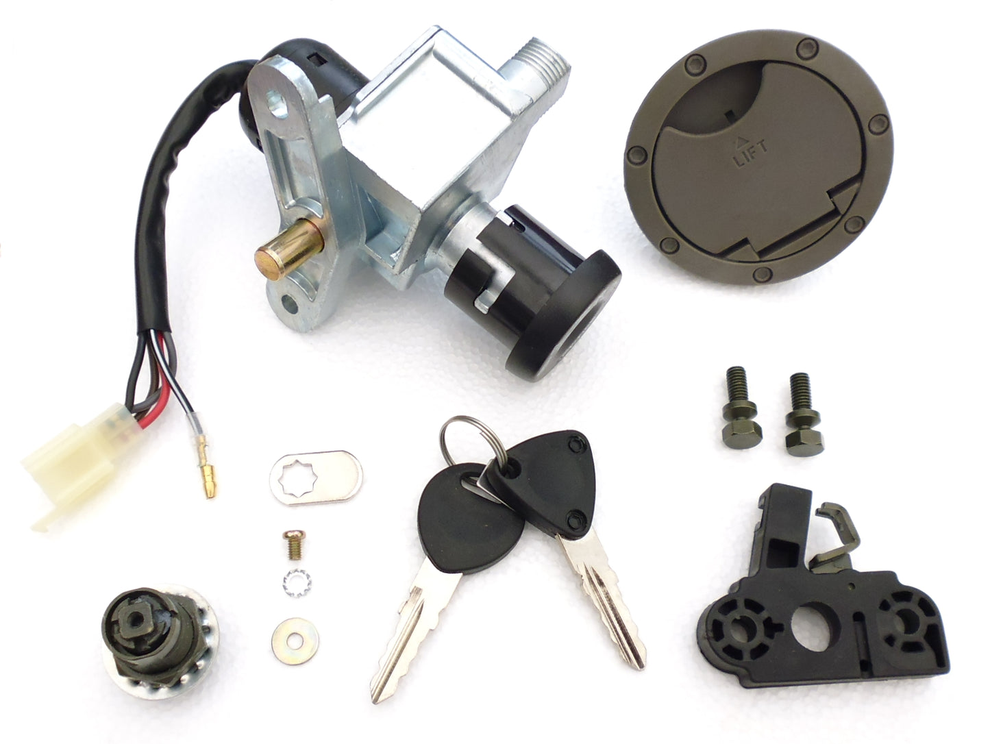 New Yamaha Aerox Ignition Barrel and Keys. Fits YQ50 1997 – 2002. Lock Switch Lockset