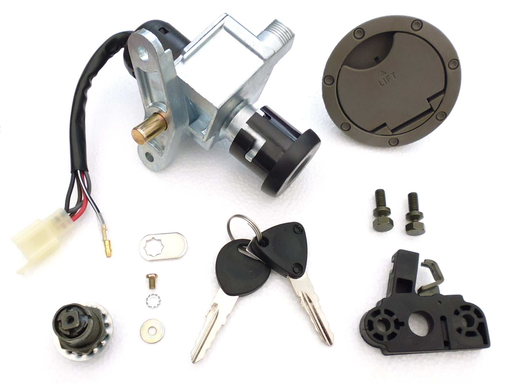 New Yamaha Aerox Ignition Barrel and Keys. Fits YQ50 1997 – 2002. Lock Switch Lockset